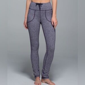 Lululemon Skinny Will Pant Legging Size 2 Heathered Black Grape High or Low Rise
